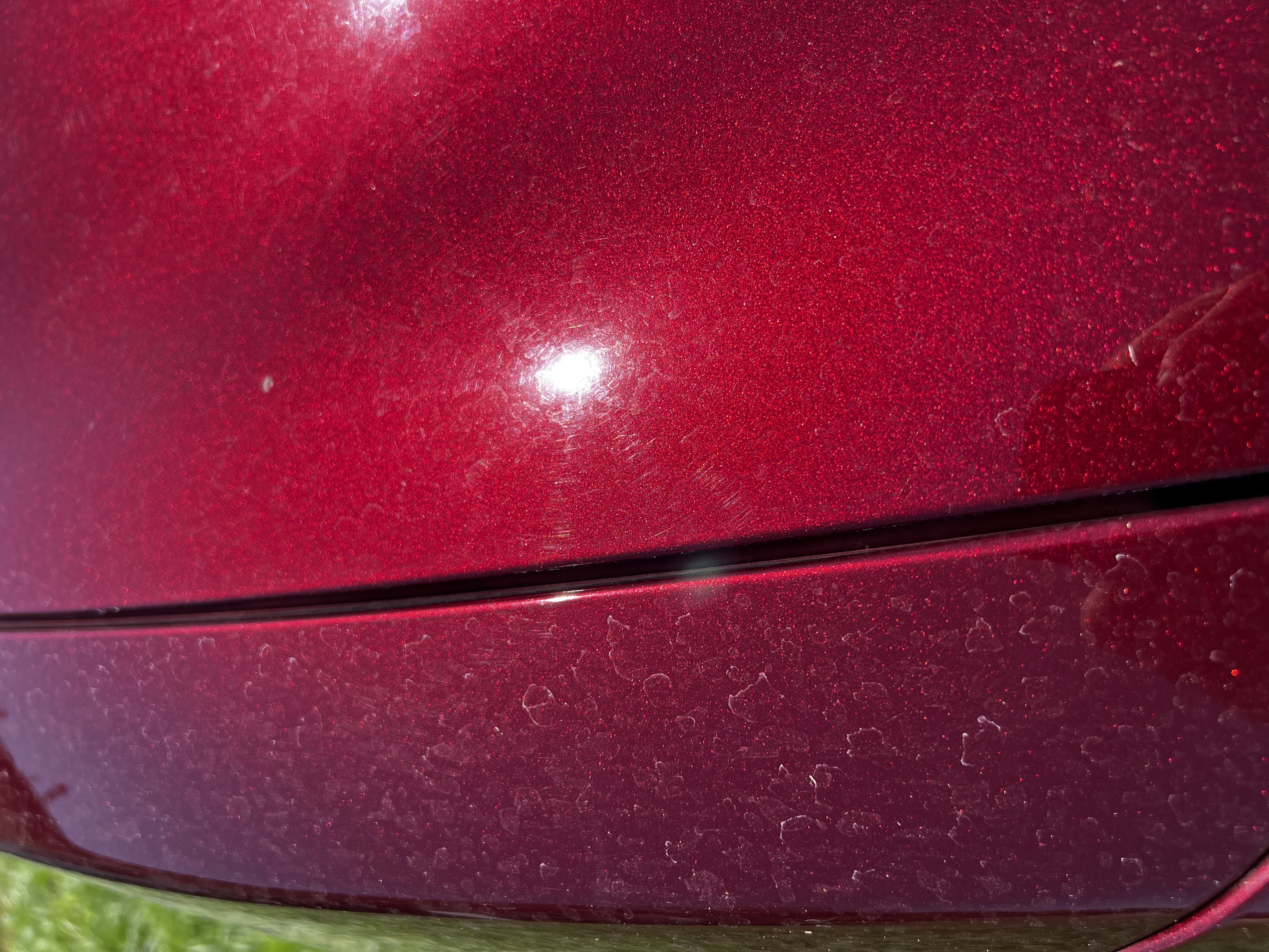 Mineral Water Spot Etching On Vehicle Hood